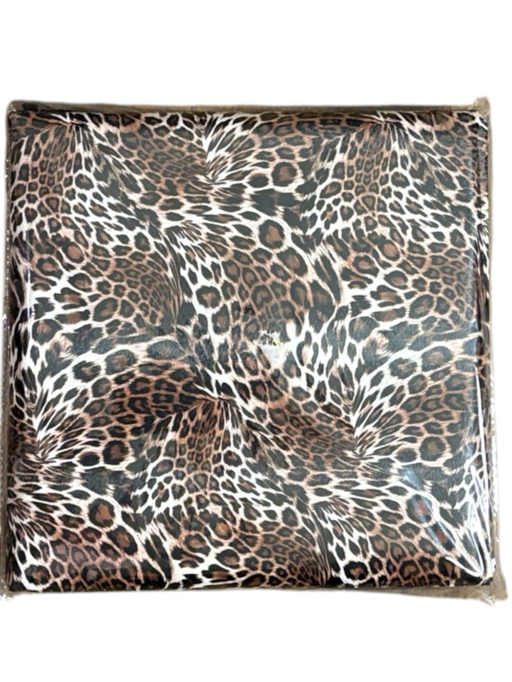 NEW IN PACKAGE Leopard Print Footstool storage ottoman   - Brown Black White